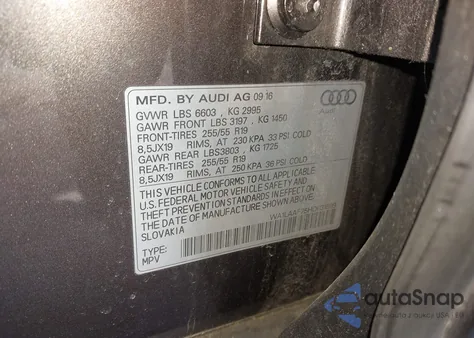 2017 Audi Q7 3.0T Premium из США, поврежденный, VIN WA1LAAF75HD031599